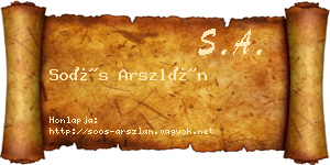 Soós Arszlán névjegykártya